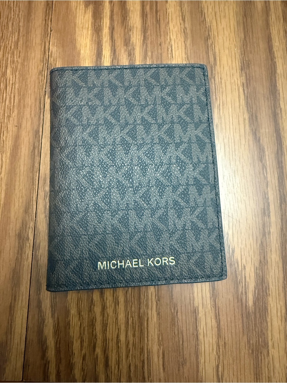 Michael Kors MK Logo Card & Passport Cover with Gold Logo
